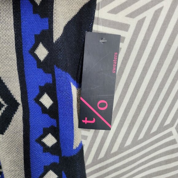 NEW TO Sweater Dress size Small Knit Black Blue Geometric party Sleeveless - Picture 6 of 7